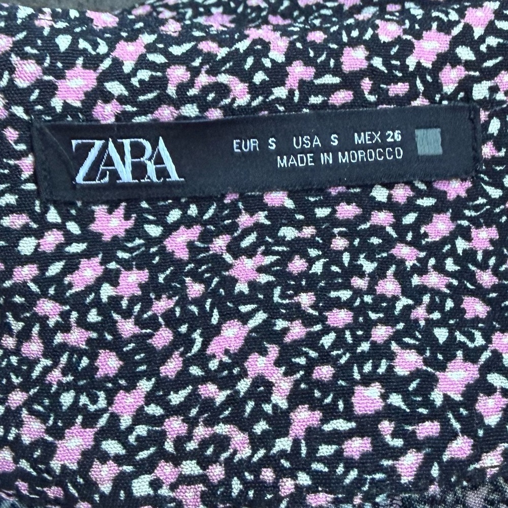 Zara Floral Skort Dress 80s Style Padded Shoulders with Built in Shorts size S - Picture 12 of 13